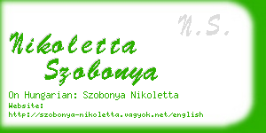 nikoletta szobonya business card